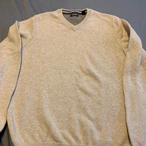 Izod women's cotton v neck light tan sweater S